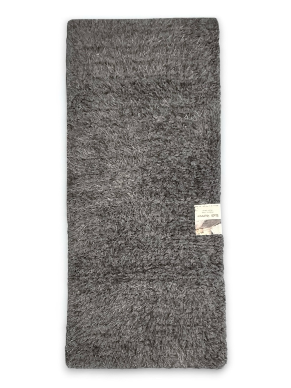 Nedia Home Shag Bath Rug Runner Microfiber Non-Skid Dark Gray 19.5 x 46 NWT